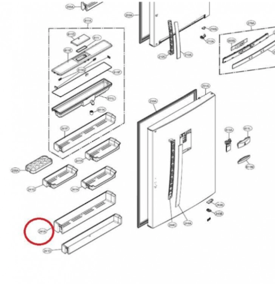LG Fridge Door Basket - MAN62329501