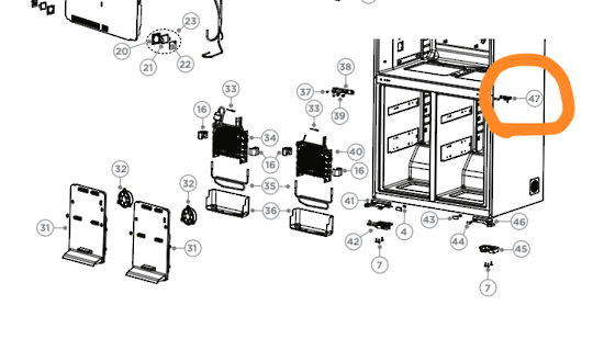 Haier Fridge Hinge Mid Right Hand RF605QDUVB1