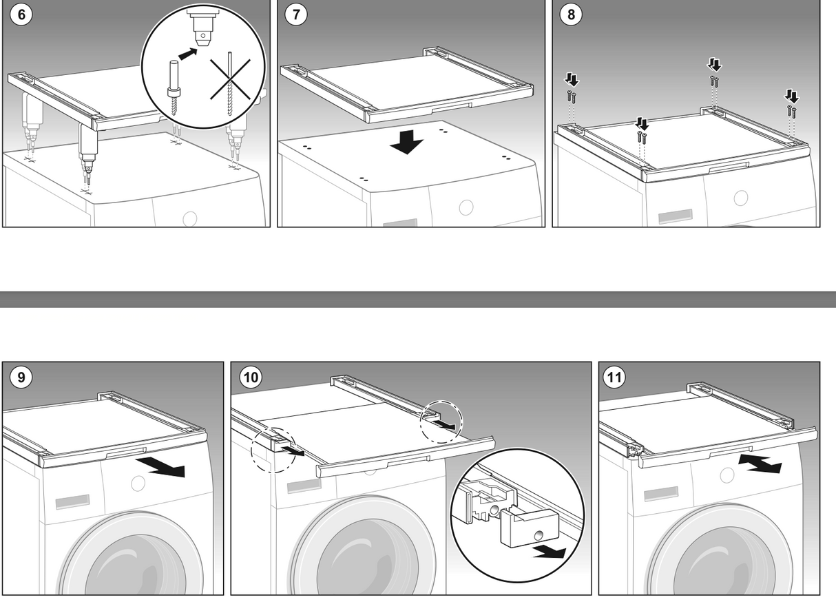 Bosch Gagganeau Simense Washing Machine and Dryer Stacking kit with pull-out WTZ27400 WZ27400