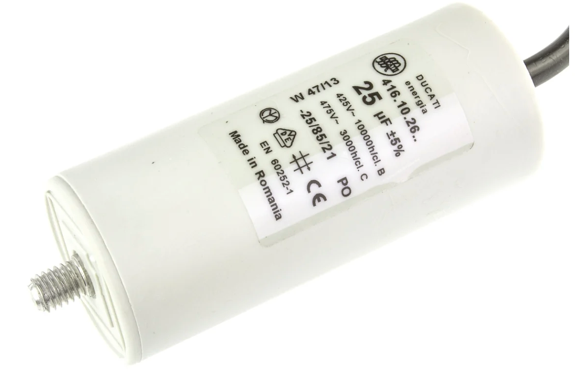25µF Motor Run Capacitor 425V–475V Ducati for Appliances, Pumps & Water Blasters