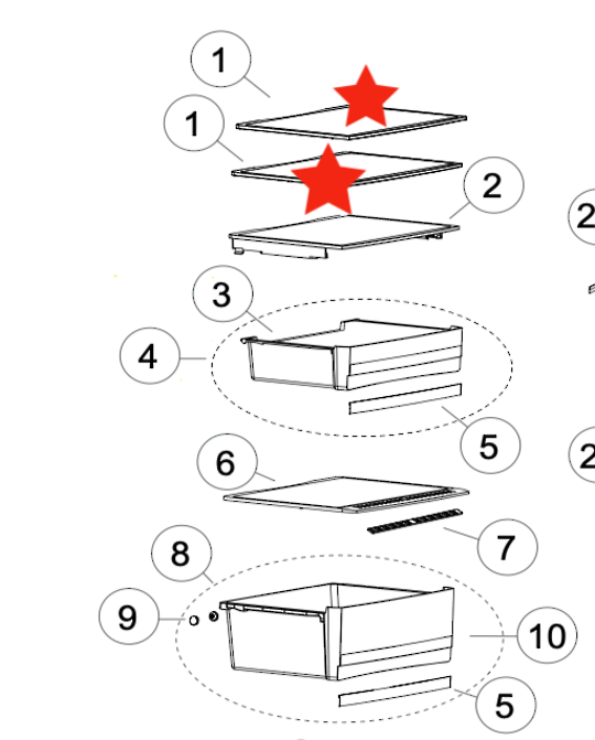 Haier Fridge Middle Or Top Glass Shelf