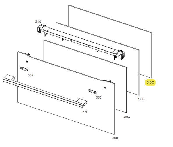 Electrolux AEG Door Inner Glass BPK556320M 94418806902