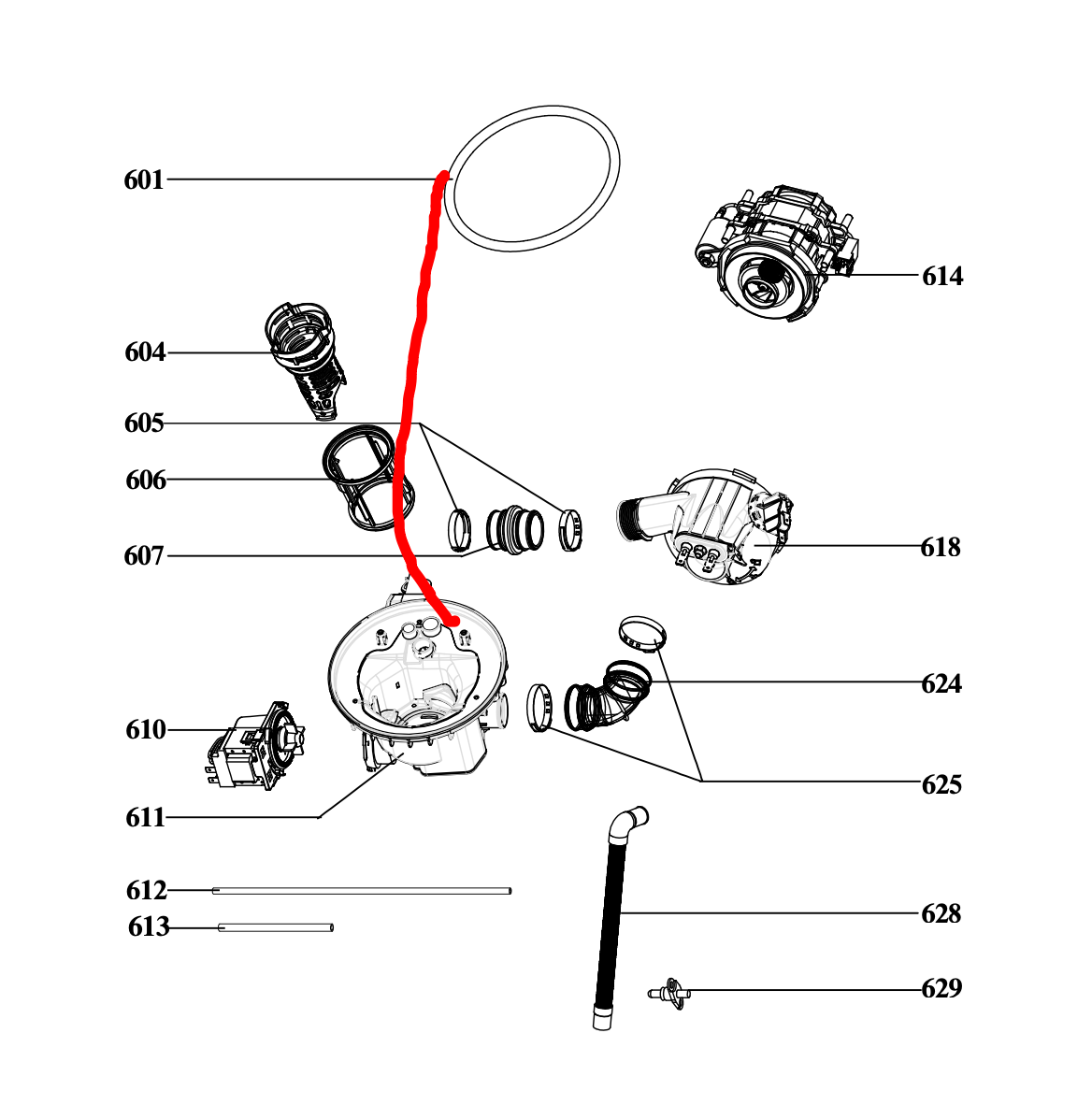 Samsung Midea Baumatic Inalto Panasonic Dishwasher Sump Gasket / This is Not wash Pump ORing