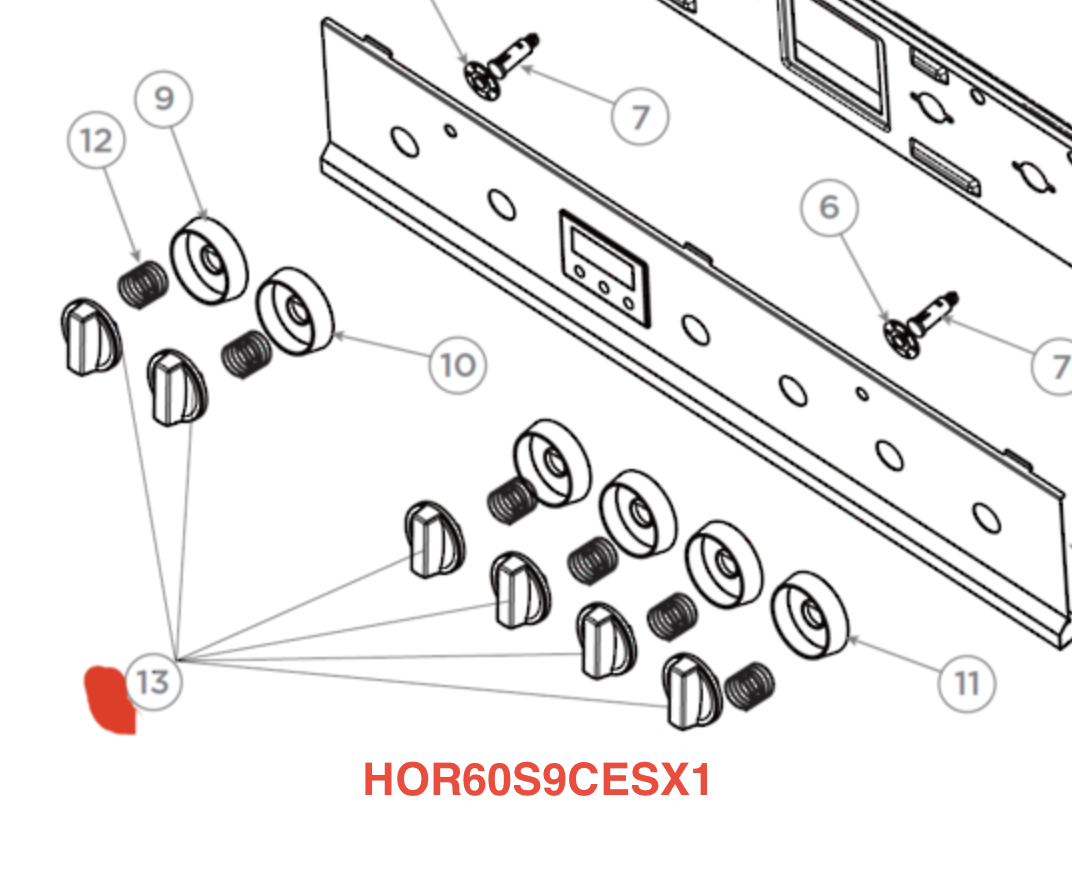 Haier Oven All Burners Knob For HOR60S9CESX1 61762-A or Top Burners or Selector Switch on HOR90S9CESX1