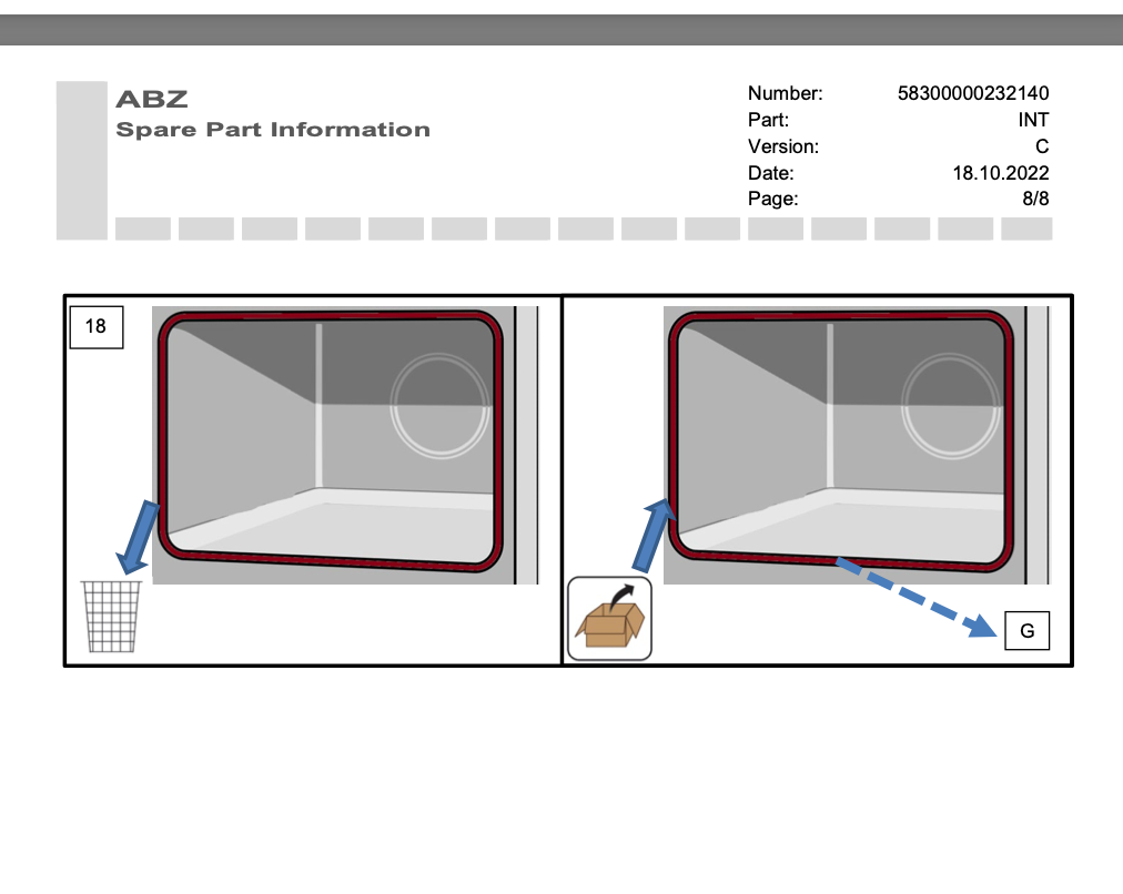 Bosch Oven Inner Door Glass HBA63S451A/45, HBG73S550A/35, Repair Kit ,will ship by 28/11/25