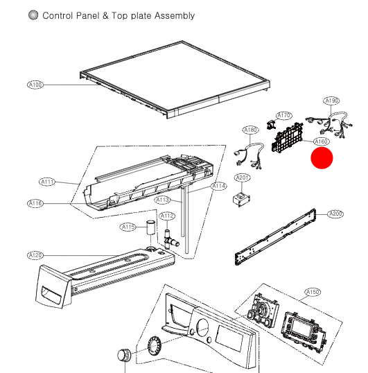 LG Dryer Main PCB Control Board TD-H901MW (Location ID: Diagram A160)
