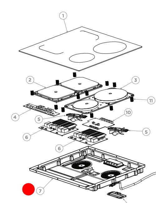 Haier Cooktop Bottom Base Assembly HCI604FTB3 AA61823-B