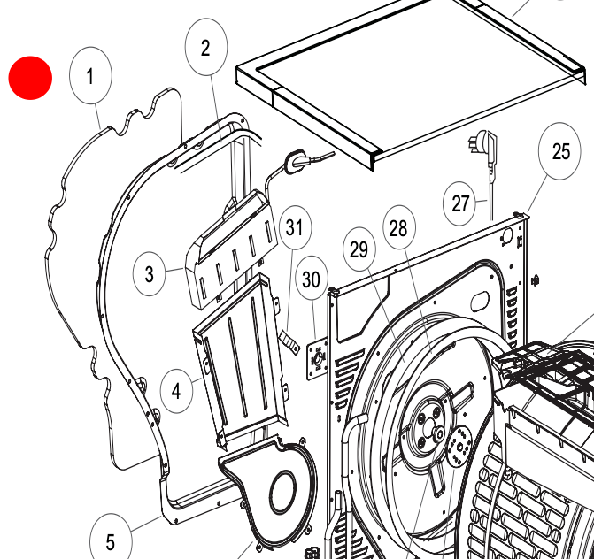 Haier Dryer Sponge Rear Air Panel Duct -