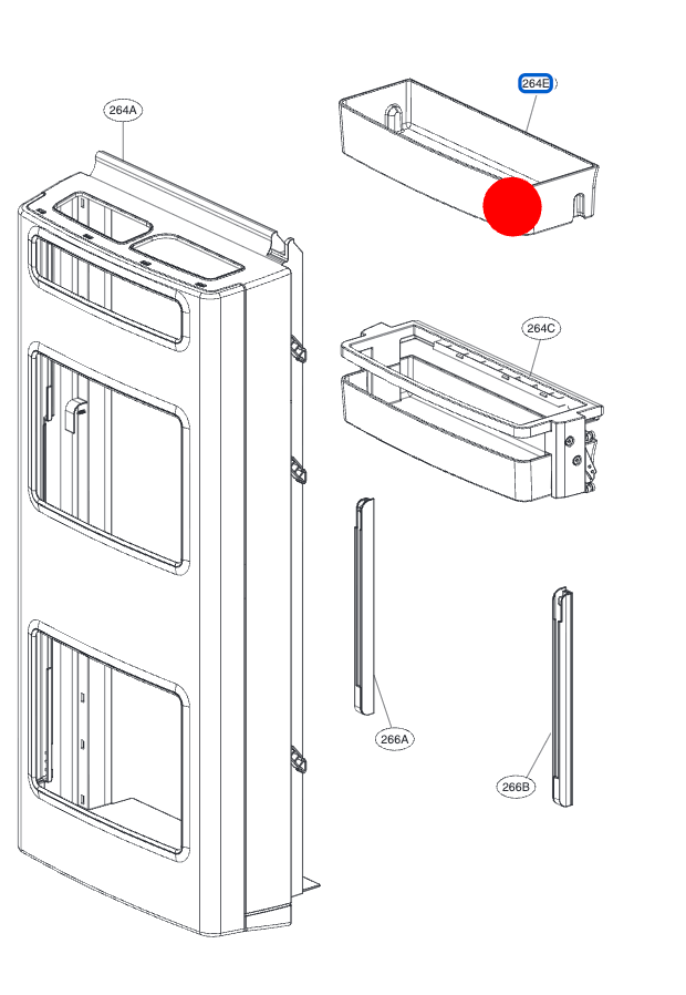 LG Fridge Door Top DOOR-IN-DOOR Shelf GF-D708BSL GF-V708MBSL GF-D706BSL GF-V706MBSL 264E
