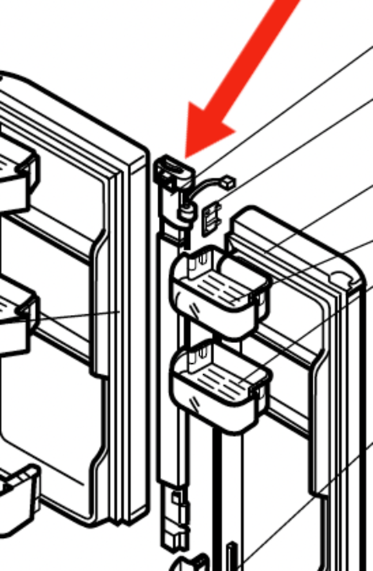 Mitsubishi Fridge Door Flapper French Door Board
