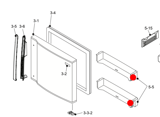 Sharp Fridge Freezer Door Shelf SJ-308N SJ-339N