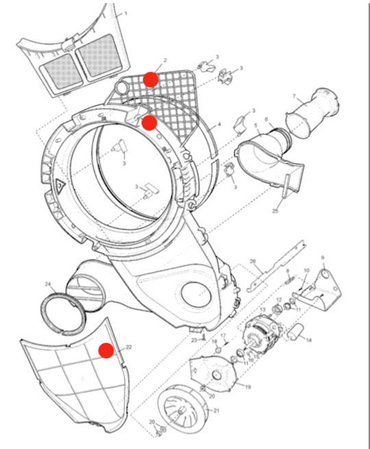 Westinghouse Simpson Electrolux Dryer Bearing Front Housing