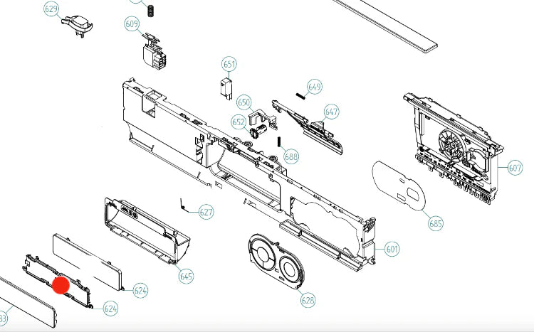 Asko Dishwasher Handle Insert Frame Surround WHITE D5424 AU D5434 AU DW90