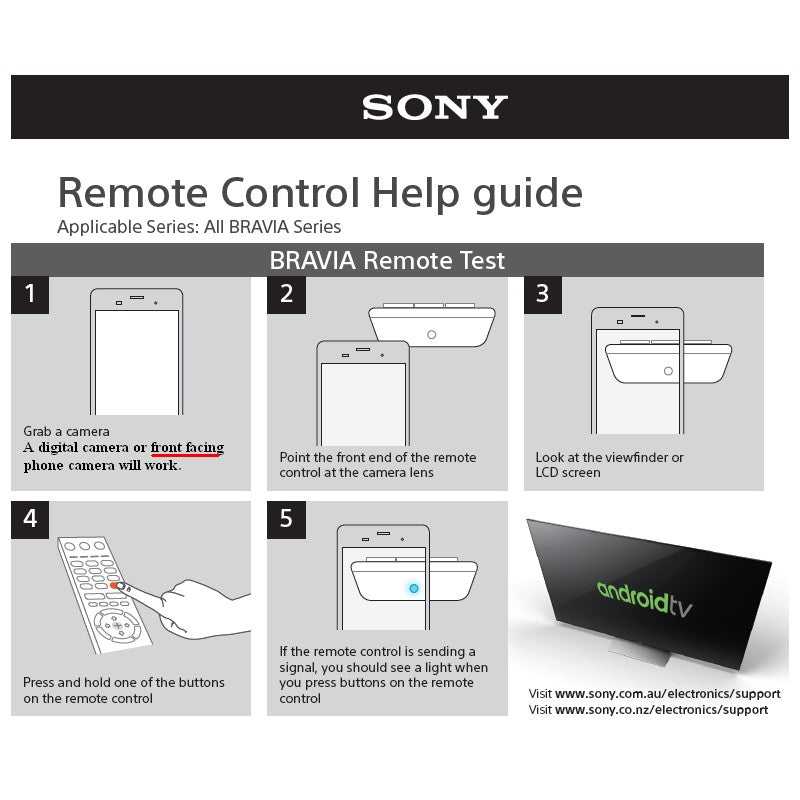 Sony KD / KDL Series Television Remote Control