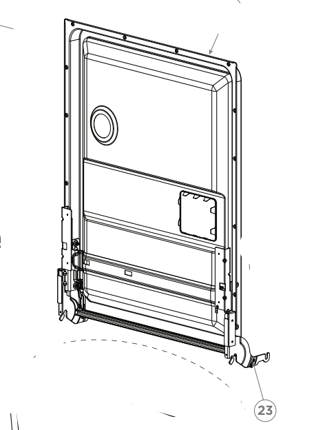 Fisher & Paykel  Haier Dishwasher inner Door Lining Assembly including Hinge DW60FC2X2 DW60FC1X3