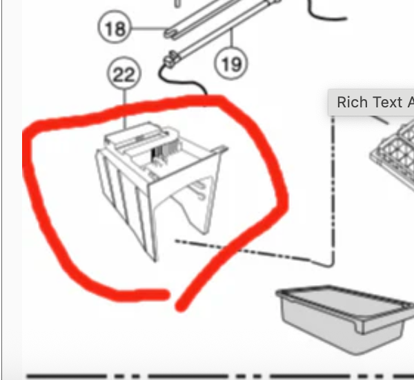Panasonic Fridge Drawer Rail Left Side NR-BR34AMSAU NR-BR34AMWAU