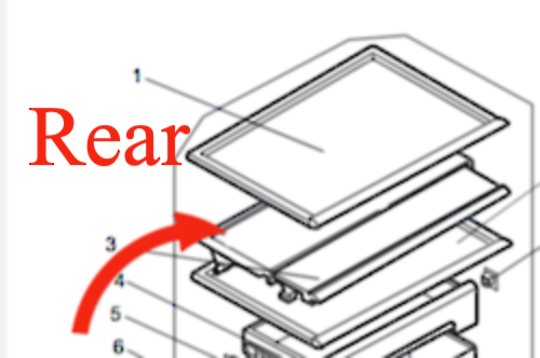 Mitsubishi Fridge Split Shelf Rear MRCU375P, MRCU415P, MRCU375T, MRCU415T, MRCU375U, MRCU415U, MRCU375X, MRCU415X, MRCU375S, *3427
