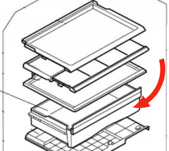 Mitsubishi Fridge Chilled Draw MR-C375B, MR-C405B, MR-C375C, MR-C405C, MR-C375-G, ***P89413