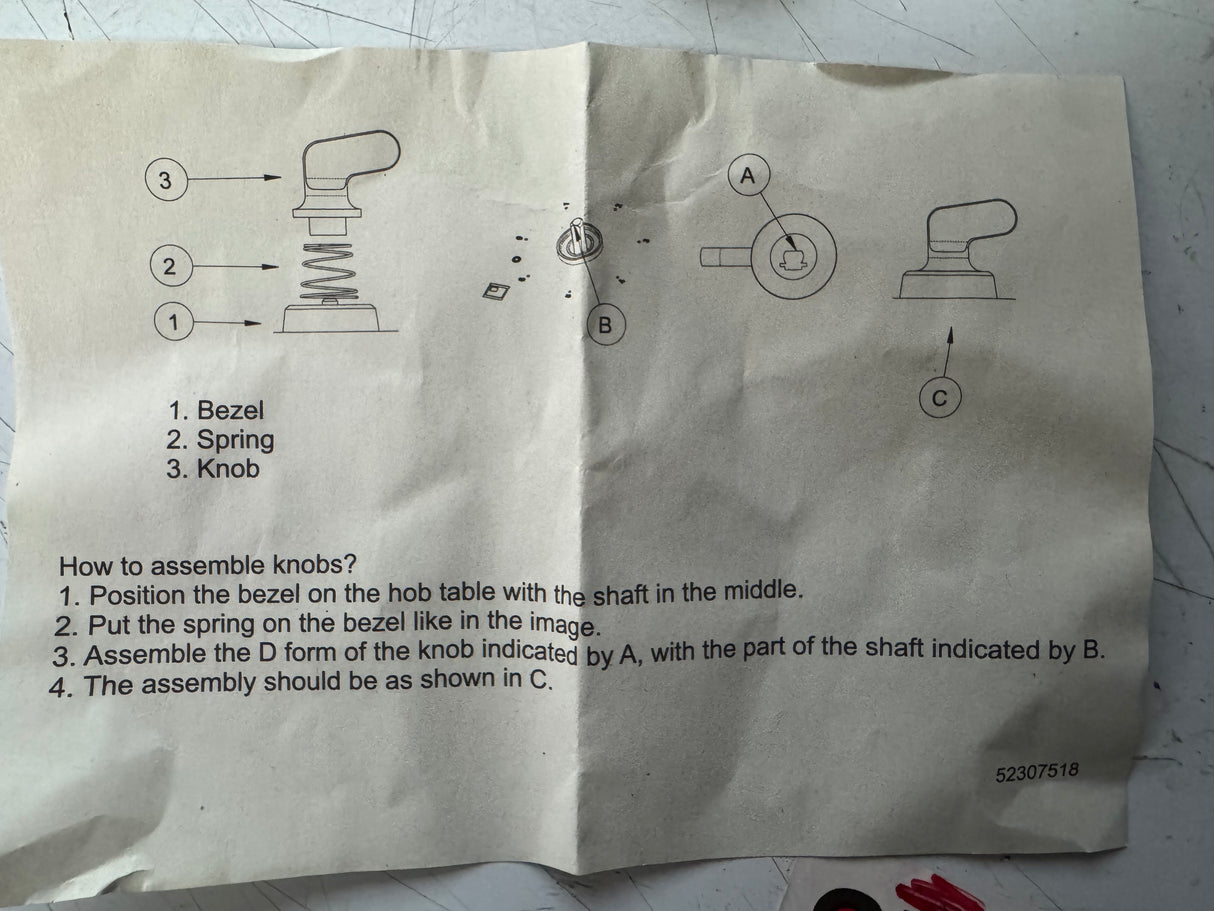 Omega Cooktop Knob OCC64KZCOM OCC64KZTGG