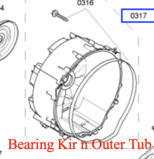 Bosch Washing Machine Bearing Kit Included To Rear Tub WAS28461AU, WAS28461AU/01 , **11773