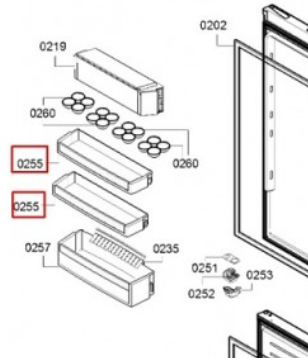 Bosch Siemense Fridge Door Middle Shelf Or Top Shelf Deep 122mm/ Height 53mm /Length 473mm
