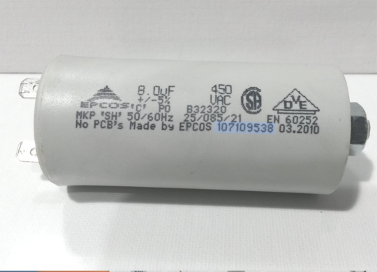 Westinghouse Simpson Electrolux Capacitor 8UF 400VAC- 450VAC 8UF