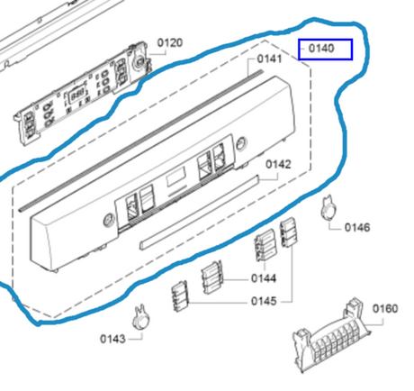 Bosch Dishwasher Panel Fascia Panel Frame SMS46GW01A/01