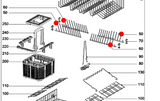 Miele Dishwasher Row of Spikes Dishwasher Lower Basket kit Left Or Right Side