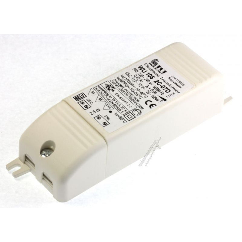 Smeg Range Hood Transformer Halogen (Not suitable for LED models) wu 105 2c-07D inlet 230-240 Volt Outlet 11.5 -12 Volt and 20w to 105Watt