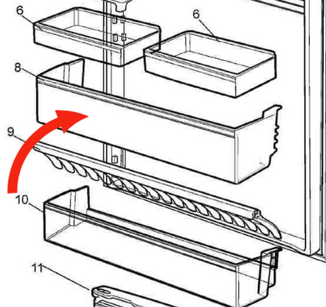 Westinghouse Electrolux Fridge Shall Shelf WBE4502WB, WBE4514SA