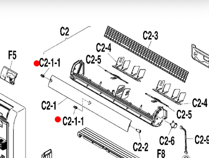 Daikin Air Conditioner Heat Pump Rod  Left Or Middle Of Vane C2-1-1