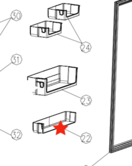 Robinhood Fridge Door Lower Shelf RHTMF221X