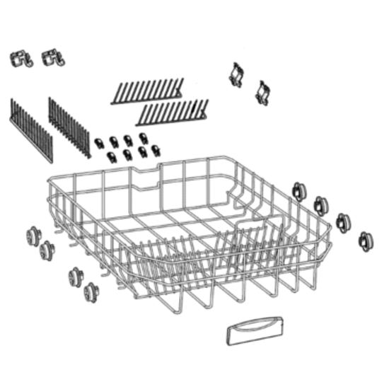 Westinghouse Dishwasher Lower Basket Complete WSF6608