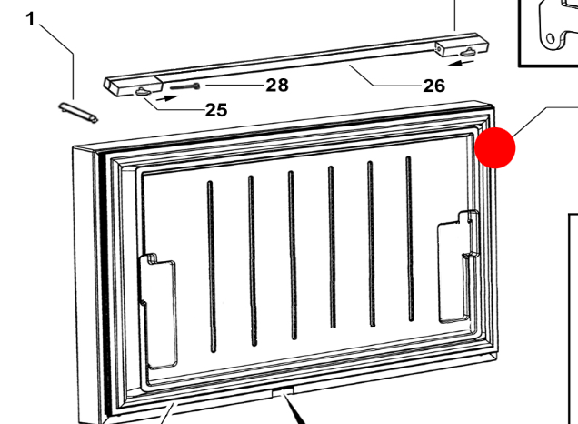 Fisher & Paykel Freezer Door RF610 900mm x 613mm