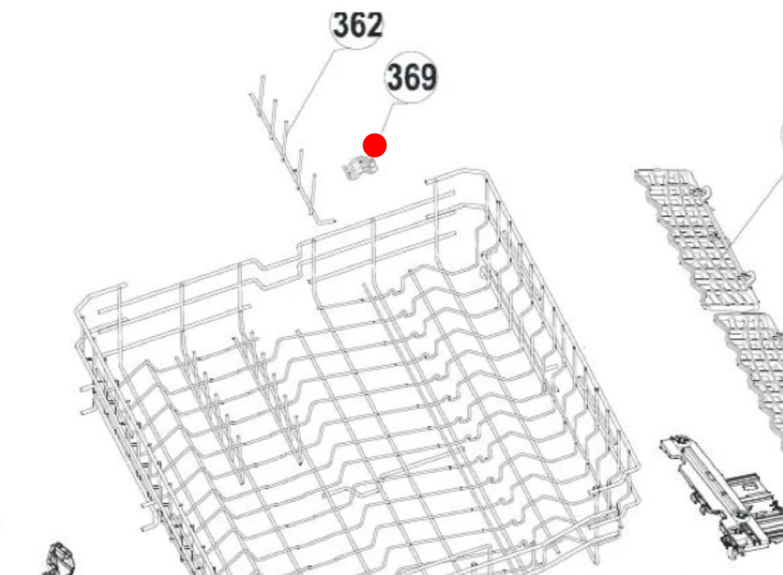 Blanco Dishwasher Folding Spikes Rear Right Side WSF6608XA WSF67381S ESF6768KXA Pack of 1