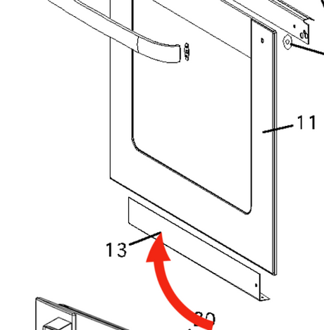 Fisher Paykel Oven Door Outer Glass Lower
