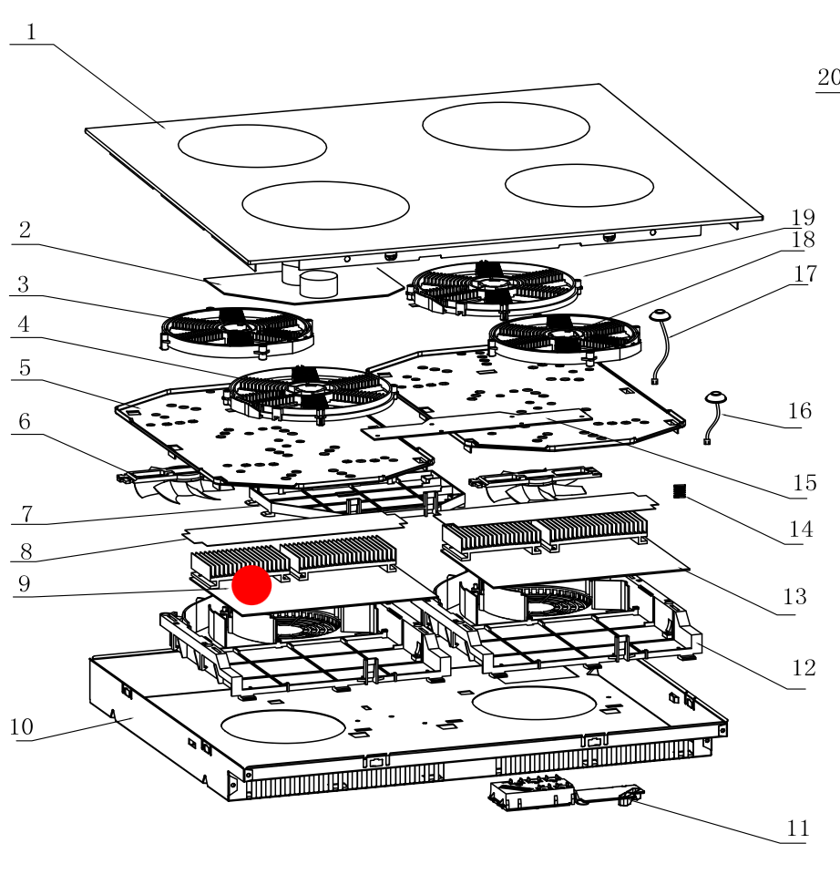 InAlto COOKTOP POWER BOARD LEFT 501000896 ICI604TB