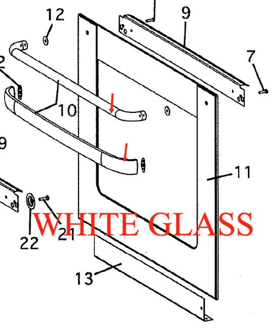 Fisher Paykel Oven Door Outer Glass White