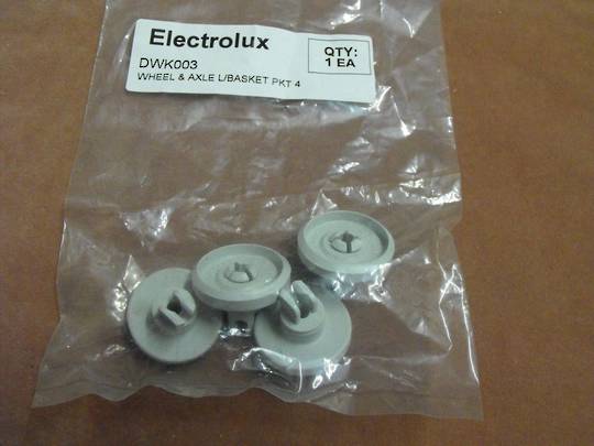 Westinghouse Simpson Dishwasher Lower Basket Wheel Global 300, 450, 500, SB925, DWK003 SB915, DX310, 52B870 Pack of 4, *K003