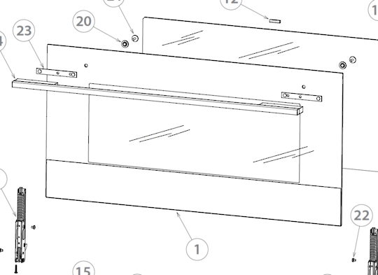 Fisher & Paykel Oven Door Outer Assy