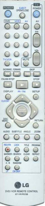 LG Dvd/Vcr Remote Control - 6711R1P072B