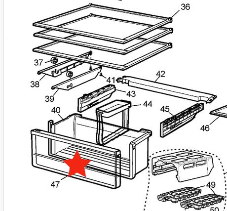 Electrolux Drawer Front Cover of Veggie Draw