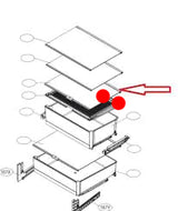 LG Fridge Glass Shelf Above Veggie Bin GB-335MBL. GB-335PL GB-W335MBL. GB-335W