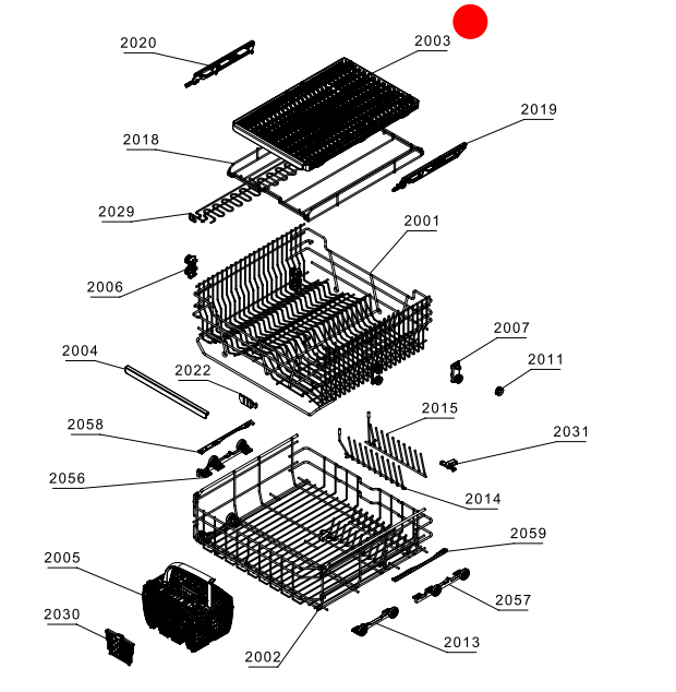 Asko Dishwasher Cutlery basket Insert top DSD767UXXL.AU DBI364ID.S.AU DBI565IK.W.AU