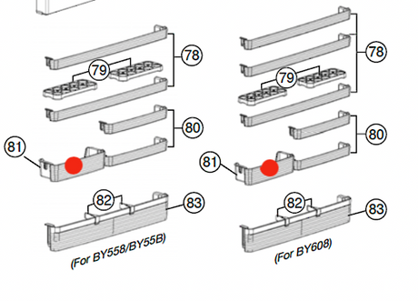 Panasonic Fridge Half Shelf Left Side NR-BY55BPS