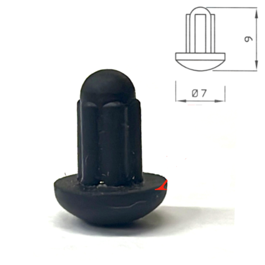 Ariston Indesit Cooktop Trivet Rubber Feet Foot Diameter 7MM Height 9MM Rod Diameter 4MM