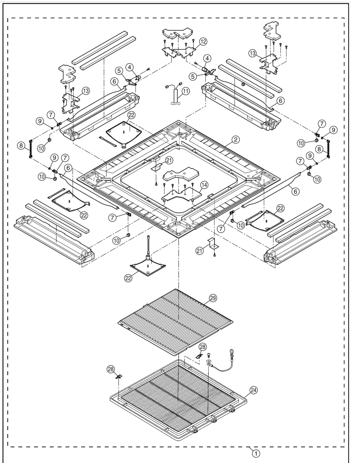 Panasonic Aircon Heat Pump Front Grill Or Cover Including Grill And Parts Shown In Main Photo