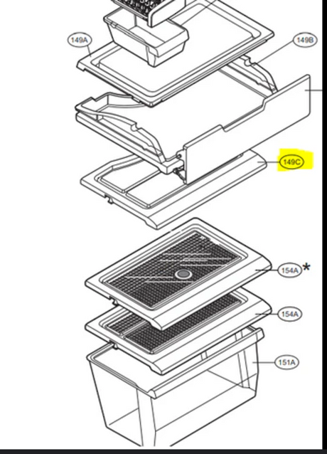 LG Fridge Shelf - MHL54372601
