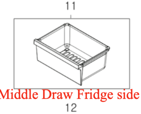 Samsung Fridge Middle Vege Drawer SRS858HDSS RSH1DKRS1/XSA