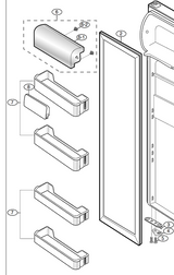 Samsung Fridge Upper Dairy Cover and Door Shelf SRS596NP SRS618DP, SRS584DB, SR21 SR23